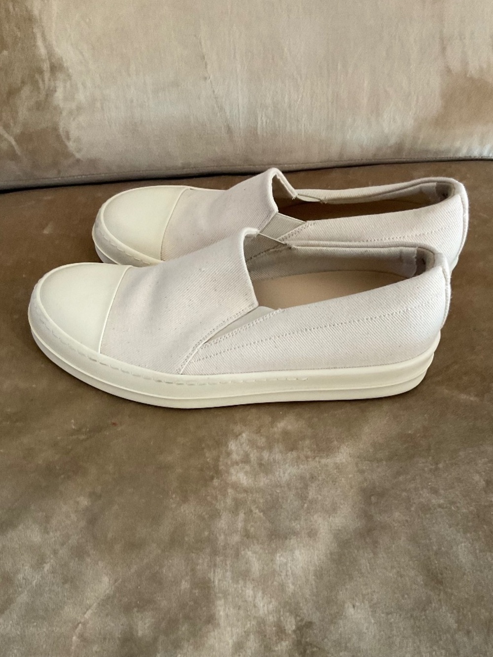 Rick Owens Drkshdw Natural Canvas Slip On Boat Shoes size 40 new no box